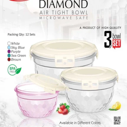 3 piece discover diamond bowl set
