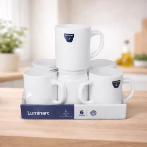 6 piece pack of white marble mug