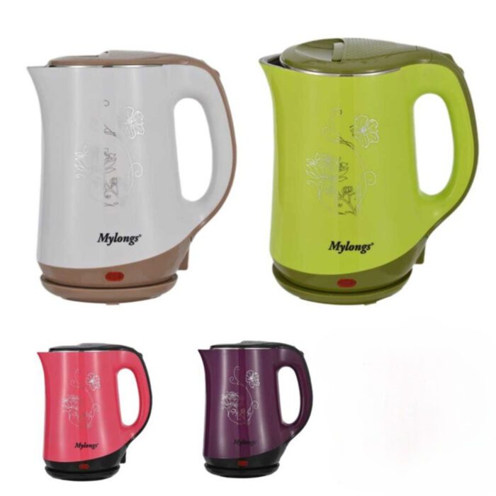 Mylong 2.5 Liters Electric Jug Kettle in White, Pink, Purple and Light Green Color