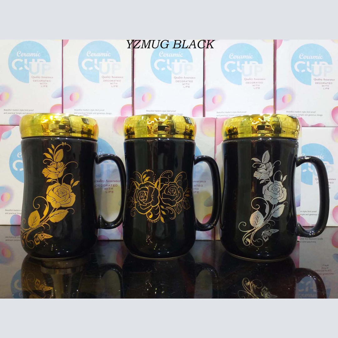 Ceramic Black Mug For Drinking (2) Ceramic Black Mug For Drinking