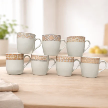 Ceramic Porcelain Half Printed Small Mug