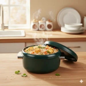 Dinner 4 liter hotpot for food storage in green color