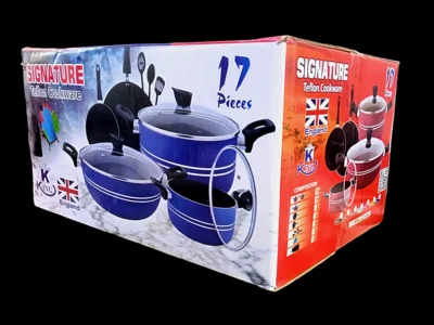 Signature Cookware Set with Marble Coating of 17 Pieces