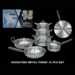 Signature Metal Finish Cookware Set of 18 Pieces