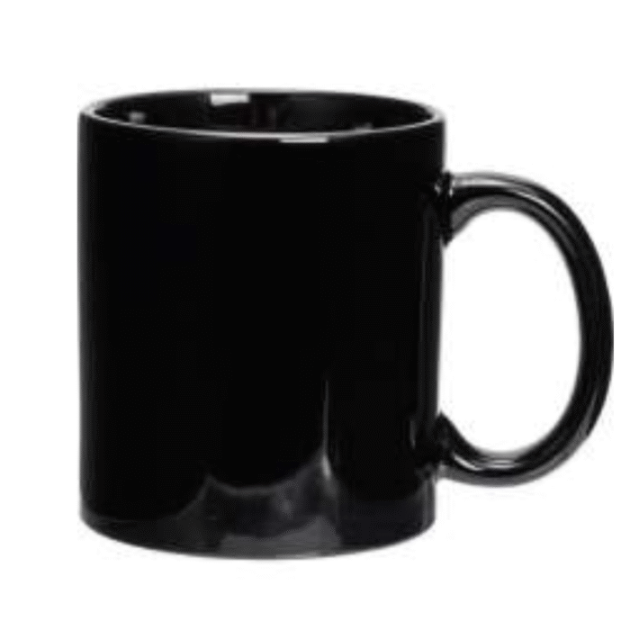 Ceramic Porcelain Juice Mug Pack of 6 Pieces For Drinking in Black Color