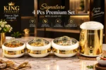 Signature Gold Color 4 Pcs Gift Set (Includes 3 Hot Pots + 1 Cooler) - Image 3