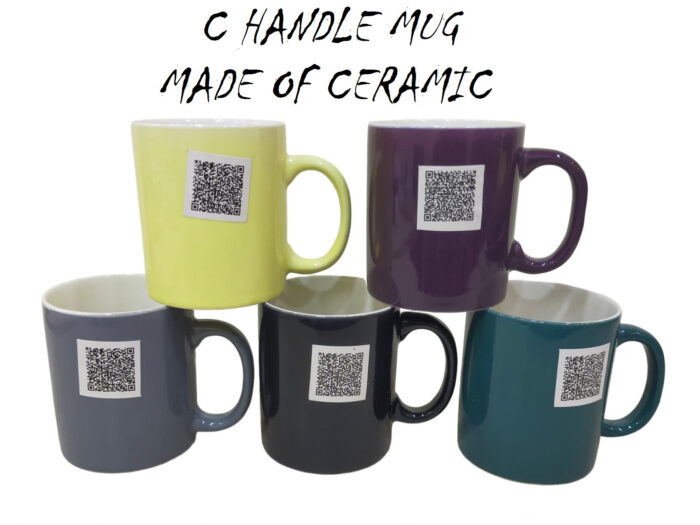 Ceramic Porcelain Mug in Pack of 6 Pieces For Drinking