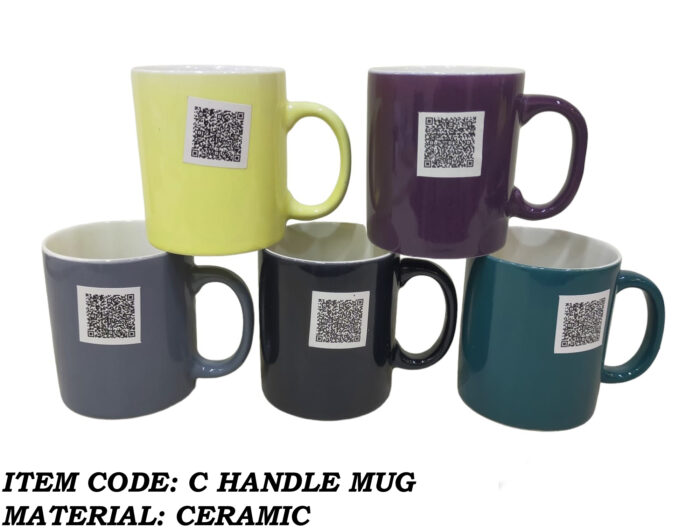 Ceramic Porcelain Mug in Pack of 6 Pieces For Drinking
