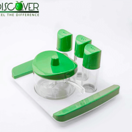 Discover Rio Sugar/Salt and Pepper Set with Tray 4 Pcs Set in Green Color