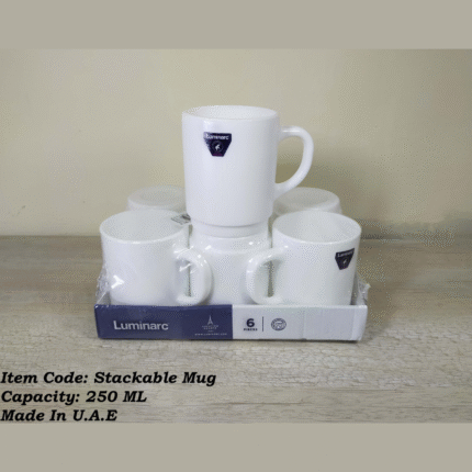 Stackable Mug Marble Pack of 6 Pieces For Drinking