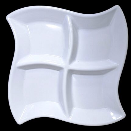 Melamine 4 Portion Tray White Color For Serving