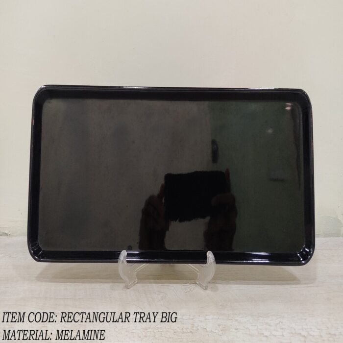 Melamine Black Color Big Rectangular Tray For Serving