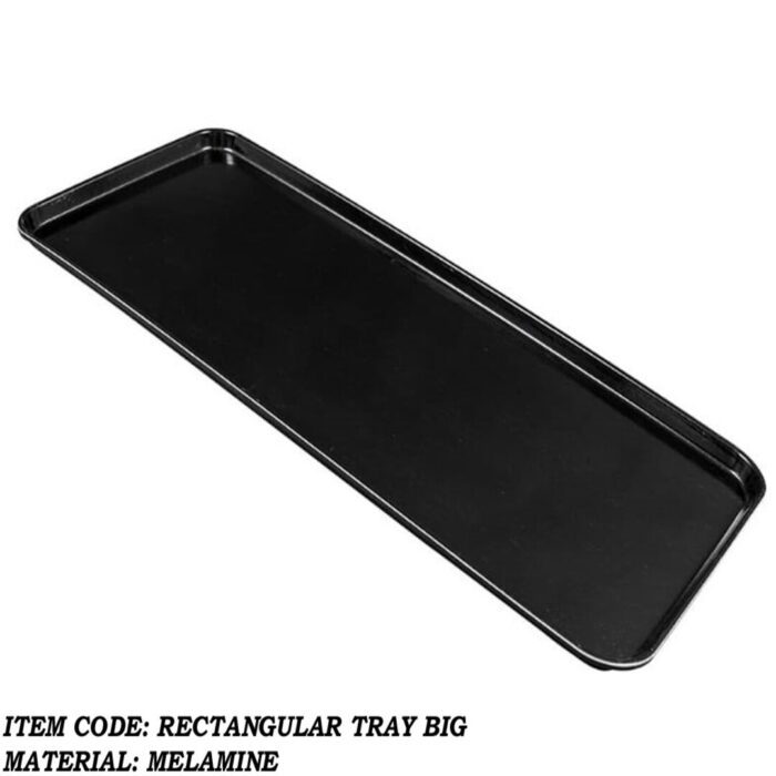Melamine Black Color Big Rectangular Tray For Serving