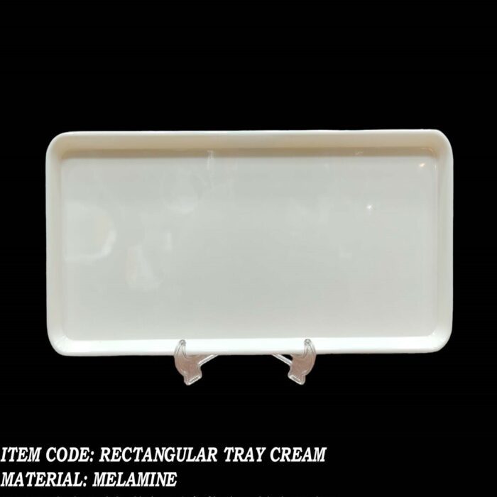 Melamine Cream Color Big Rectangular Tray For Serving