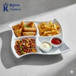 melamine white color 4 portion tray for serving