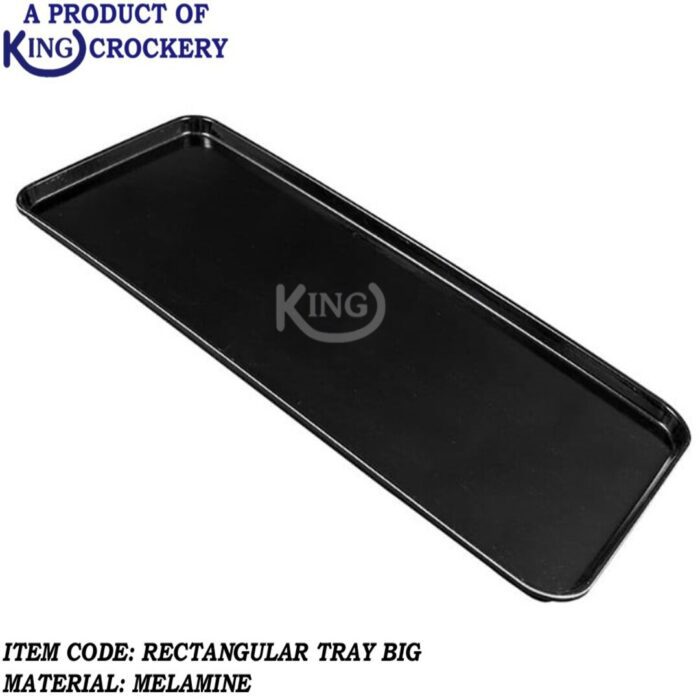 Melamine Black Color Big Rectangular Tray For Serving