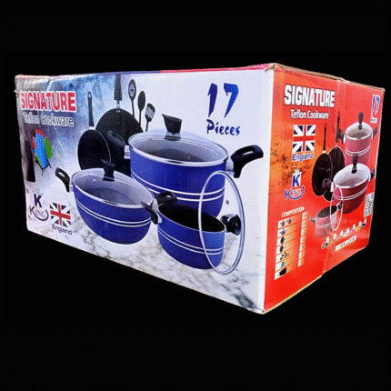 Signature Marble Coating 17 Pieces Set in Blue Color