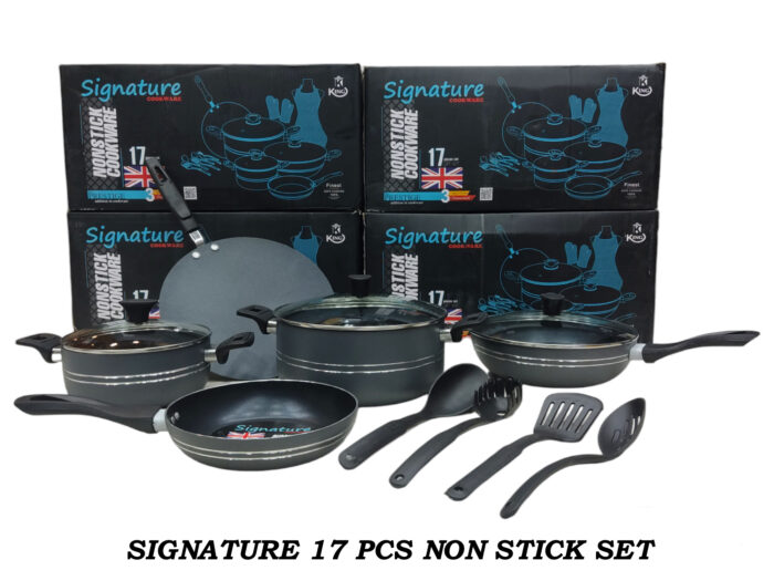 Uploaded to: Signature Non Stick 17 Pieces Set in Black Color