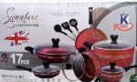 Signature Non Stick Marble Coating 17 Pieces Set