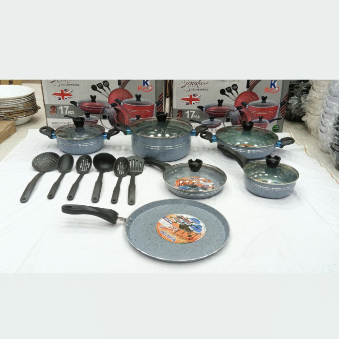 Signature Non Stick Marble Coating 17 Pieces Set