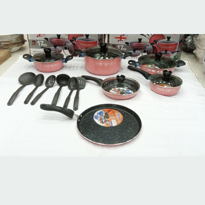 Signature Non Stick Marble Coating 17 Pieces Set
