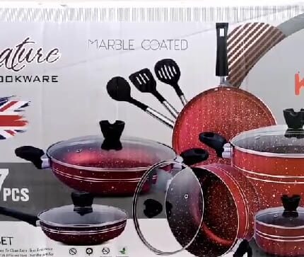 Signature Non Stick Marble Coating 17 Pieces Set
