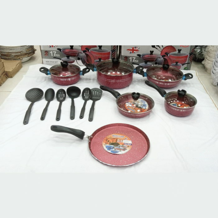 Signature Non Stick Marble Coating 17 Pieces Set