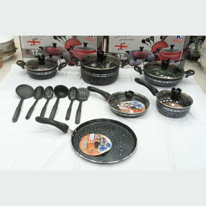 Signature Non Stick Marble Coating 17 Pieces Set