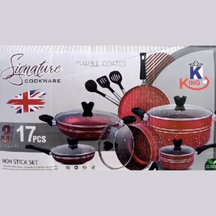 Signature Non Stick Marble Coating 17 Pieces Set