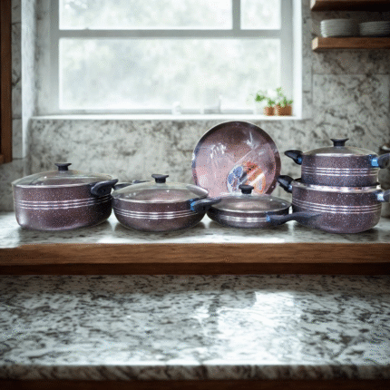 Signature Non Stick Marble Coating Turkish 17 Pieces Set