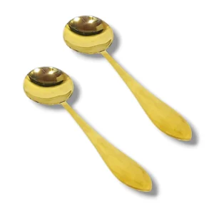 2 Pcs Stainless Steel Golden Serving Spoon For Serving Qurma and Curry