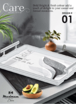 3 Pieces Care Printed Tray Set For Serving