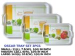 3 Pieces Melamine Oscar Printed Serving Tray Set