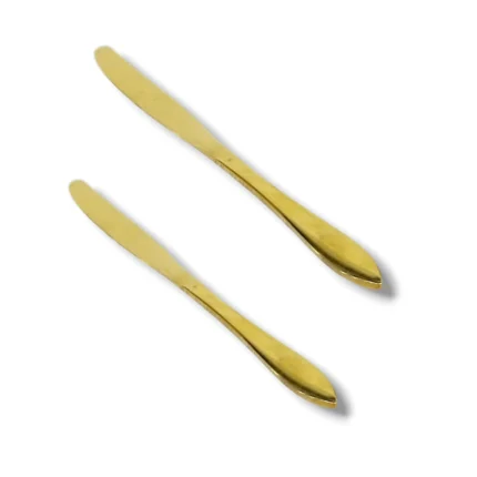 6 Pcs Stainless Steel Butter Knife in Golden Color For Spreading Butter and Condiment