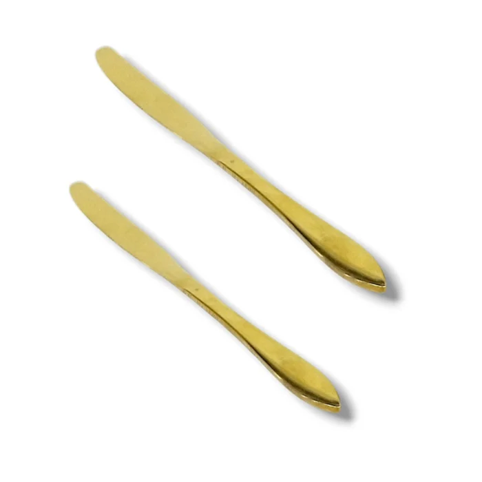 6 Pcs Stainless Steel Butter Knife in Golden Color For Spreading Butter and Condiment