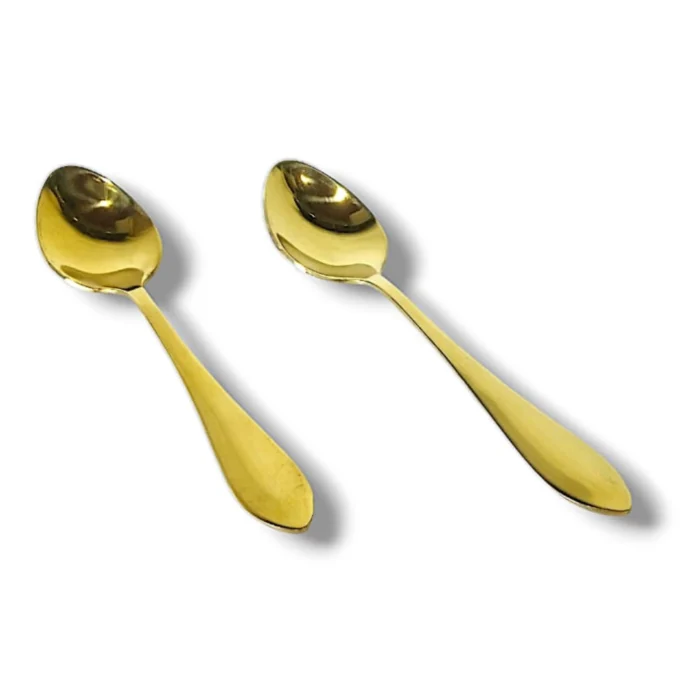 6 Pcs Stainless Steel Tea Spoon in Golden Color For Dining