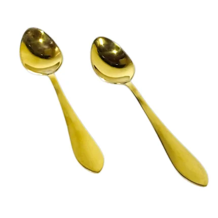 6 Pcs Stainless Steel Table Spoon in Golden Color For Dining