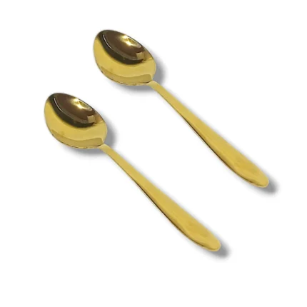 6 Pcs Golden Color Stainless Steel Table Spoon