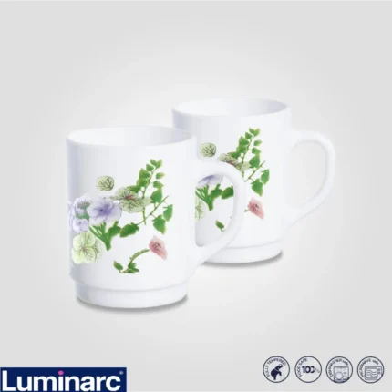Luminarc White Marble Printed Mug 6 Pcs Pack