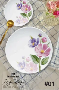 Signature 88 Piece Double Glazed Melamine Dinner Set For 8 Person