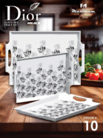 4 Pieces Melamine Dior Printed Serving Tray Set