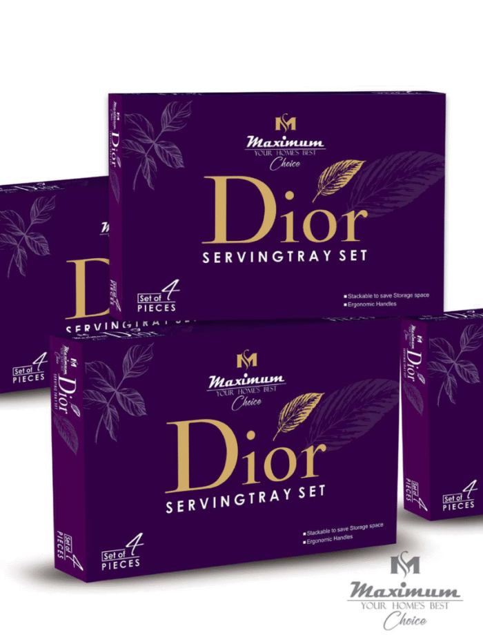 4 Pieces Melamine Dior Printed Serving Tray Set