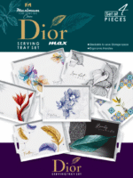 4 Pieces Melamine Dior Printed Serving Tray Set