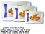 3 Pieces Melamine Printed Serving Tray Set