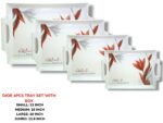 Melamine Printed Serving 4 Pieces Tray Set With Box