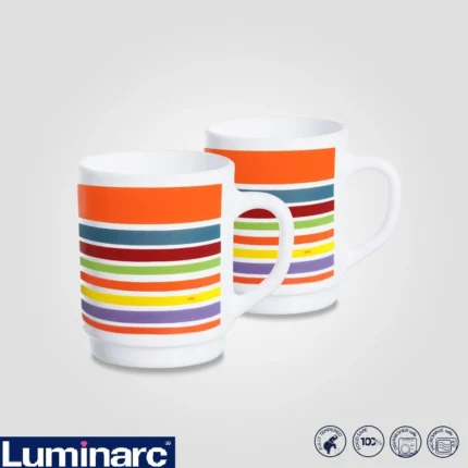 Luminarc White Marble Printed Mug 6 Pcs Pack
