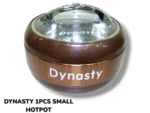 Dynasty Small Hot Pot with Glass Lid For Food Storage in Brown Color