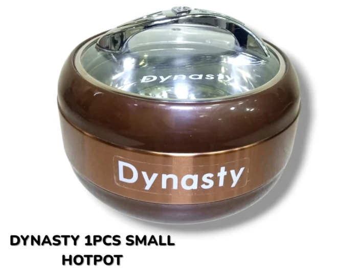 Dynasty Small Hot Pot with Glass Lid For Food Storage in Brown Color
