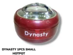 Dynasty Small Hot Pot with Glass Lid For Food Storage in Red Color