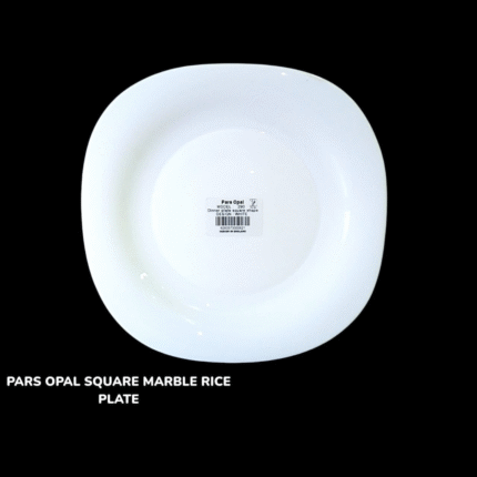 Pars Opal Square Marble Rice Plate for Dining